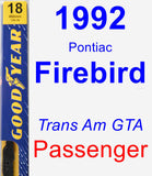 Passenger Wiper Blade for 1992 Pontiac Firebird - Premium