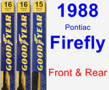 Front & Rear Wiper Blade Pack for 1988 Pontiac Firefly - Premium