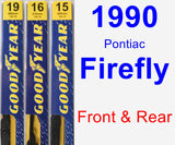 Front & Rear Wiper Blade Pack for 1990 Pontiac Firefly - Premium