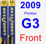 Front Wiper Blade Pack for 2009 Pontiac G3 - Premium