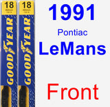 Front Wiper Blade Pack for 1991 Pontiac LeMans - Premium