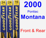 Front & Rear Wiper Blade Pack for 2000 Pontiac Montana - Premium