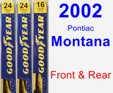 Front & Rear Wiper Blade Pack for 2002 Pontiac Montana - Premium