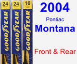 Front & Rear Wiper Blade Pack for 2004 Pontiac Montana - Premium