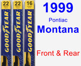 Front & Rear Wiper Blade Pack for 1999 Pontiac Montana - Premium