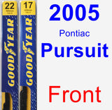 Front Wiper Blade Pack for 2005 Pontiac Pursuit - Premium