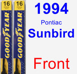 Front Wiper Blade Pack for 1994 Pontiac Sunbird - Premium