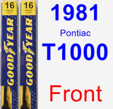 Front Wiper Blade Pack for 1981 Pontiac T1000 - Premium