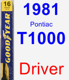 Driver Wiper Blade for 1981 Pontiac T1000 - Premium