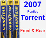 Front & Rear Wiper Blade Pack for 2007 Pontiac Torrent - Premium