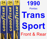 Front & Rear Wiper Blade Pack for 1990 Pontiac Trans Sport - Premium
