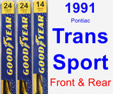 Front & Rear Wiper Blade Pack for 1991 Pontiac Trans Sport - Premium