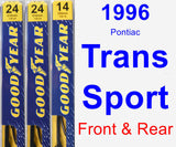 Front & Rear Wiper Blade Pack for 1996 Pontiac Trans Sport - Premium