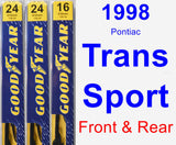 Front & Rear Wiper Blade Pack for 1998 Pontiac Trans Sport - Premium