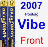 Front Wiper Blade Pack for 2007 Pontiac Vibe - Premium