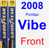 Front Wiper Blade Pack for 2008 Pontiac Vibe - Premium