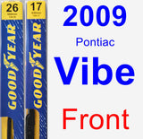 Front Wiper Blade Pack for 2009 Pontiac Vibe - Premium