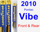 Front & Rear Wiper Blade Pack for 2010 Pontiac Vibe - Premium