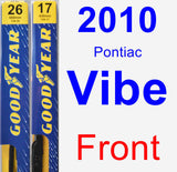 Front Wiper Blade Pack for 2010 Pontiac Vibe - Premium