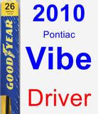 Driver Wiper Blade for 2010 Pontiac Vibe - Premium