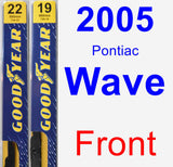 Front Wiper Blade Pack for 2005 Pontiac Wave - Premium