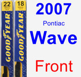 Front Wiper Blade Pack for 2007 Pontiac Wave - Premium