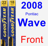 Front Wiper Blade Pack for 2008 Pontiac Wave - Premium