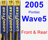 Front & Rear Wiper Blade Pack for 2005 Pontiac Wave5 - Premium