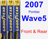 Front & Rear Wiper Blade Pack for 2007 Pontiac Wave5 - Premium