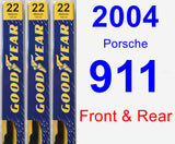Front & Rear Wiper Blade Pack for 2004 Porsche 911 - Premium
