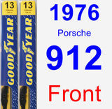 Front Wiper Blade Pack for 1976 Porsche 912 - Premium