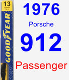 Passenger Wiper Blade for 1976 Porsche 912 - Premium
