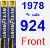 Front Wiper Blade Pack for 1978 Porsche 924 - Premium