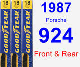 Front & Rear Wiper Blade Pack for 1987 Porsche 924 - Premium