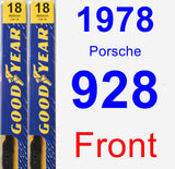 Front Wiper Blade Pack for 1978 Porsche 928 - Premium