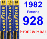 Front & Rear Wiper Blade Pack for 1982 Porsche 928 - Premium