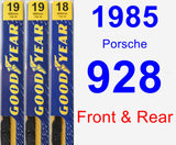 Front & Rear Wiper Blade Pack for 1985 Porsche 928 - Premium