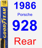 Rear Wiper Blade for 1986 Porsche 928 - Premium