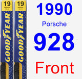 Front Wiper Blade Pack for 1990 Porsche 928 - Premium