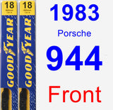 Front Wiper Blade Pack for 1983 Porsche 944 - Premium