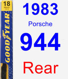 Rear Wiper Blade for 1983 Porsche 944 - Premium