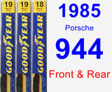 Front & Rear Wiper Blade Pack for 1985 Porsche 944 - Premium