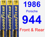 Front & Rear Wiper Blade Pack for 1986 Porsche 944 - Premium