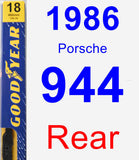 Rear Wiper Blade for 1986 Porsche 944 - Premium