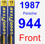 Front Wiper Blade Pack for 1987 Porsche 944 - Premium