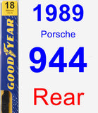 Rear Wiper Blade for 1989 Porsche 944 - Premium