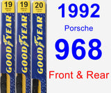 Front & Rear Wiper Blade Pack for 1992 Porsche 968 - Premium