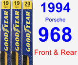 Front & Rear Wiper Blade Pack for 1994 Porsche 968 - Premium