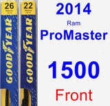 Front Wiper Blade Pack for 2014 Ram ProMaster 1500 - Premium