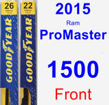 Front Wiper Blade Pack for 2015 Ram ProMaster 1500 - Premium